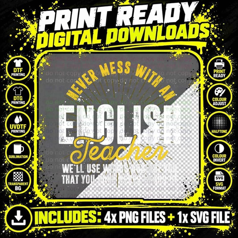 Grammar Police English Teacher Spelling Funny Grammar Png SVG Digital Bundle