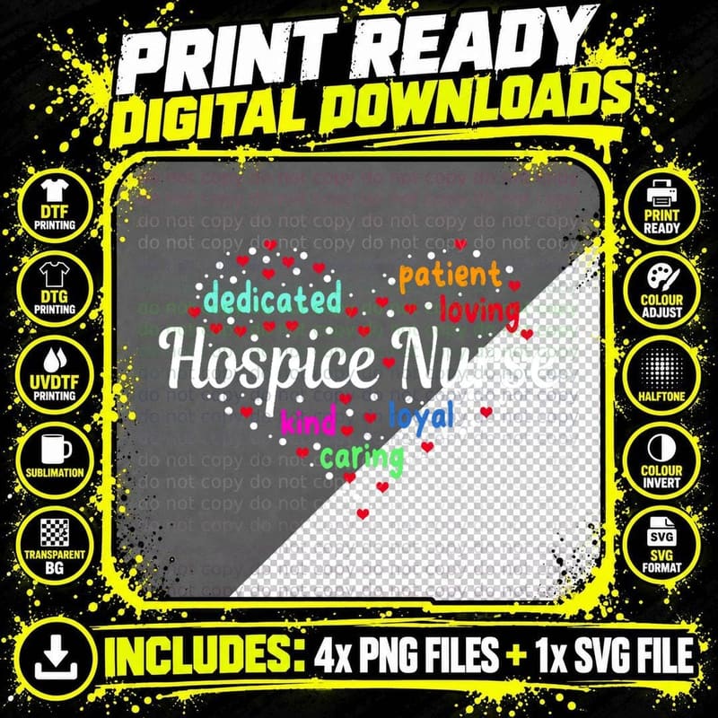 Great Hospice Nurse Outfit Palliative Care Appreciation Png SVG Digital Bundle