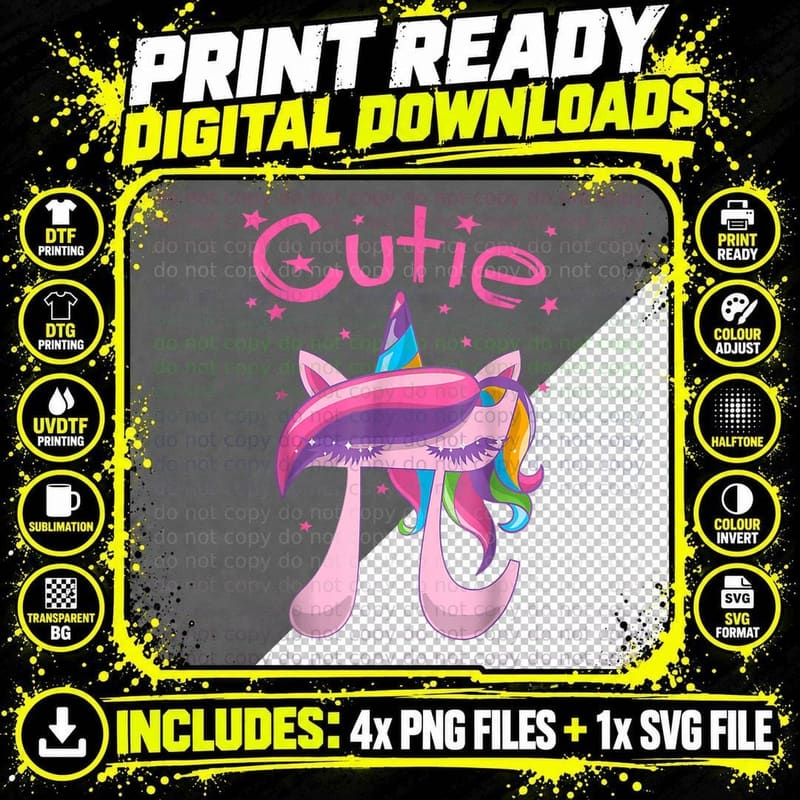 Happy Pie Day Cute Pi Unicorn 314 Stem Math Teacher Png SVG Digital Bundle