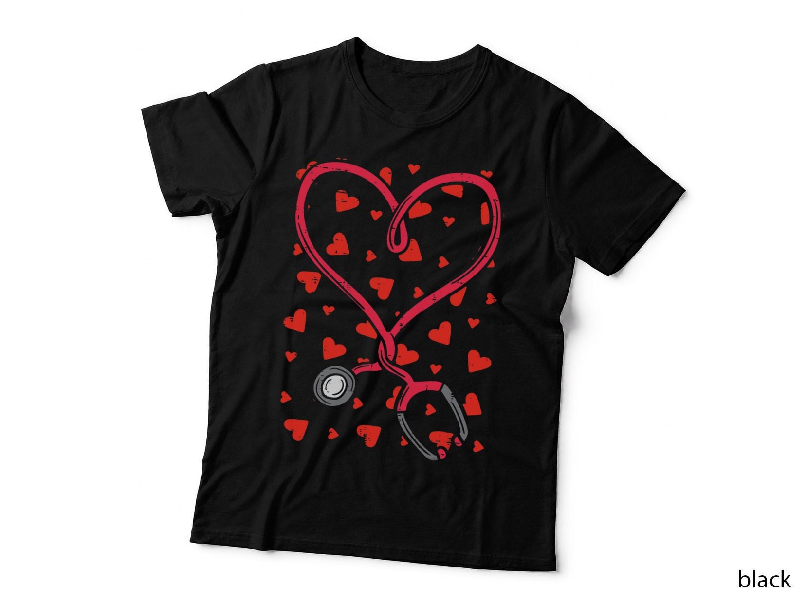 Heart Stethoscope Cute Love Nursing Valentines Day Nurse T-Shirt