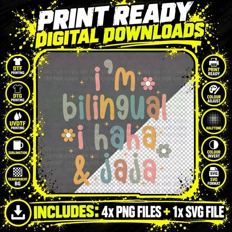 Hispanic Heritage Month Spanish Teacher Bilingual Png SVG Digital Bundle