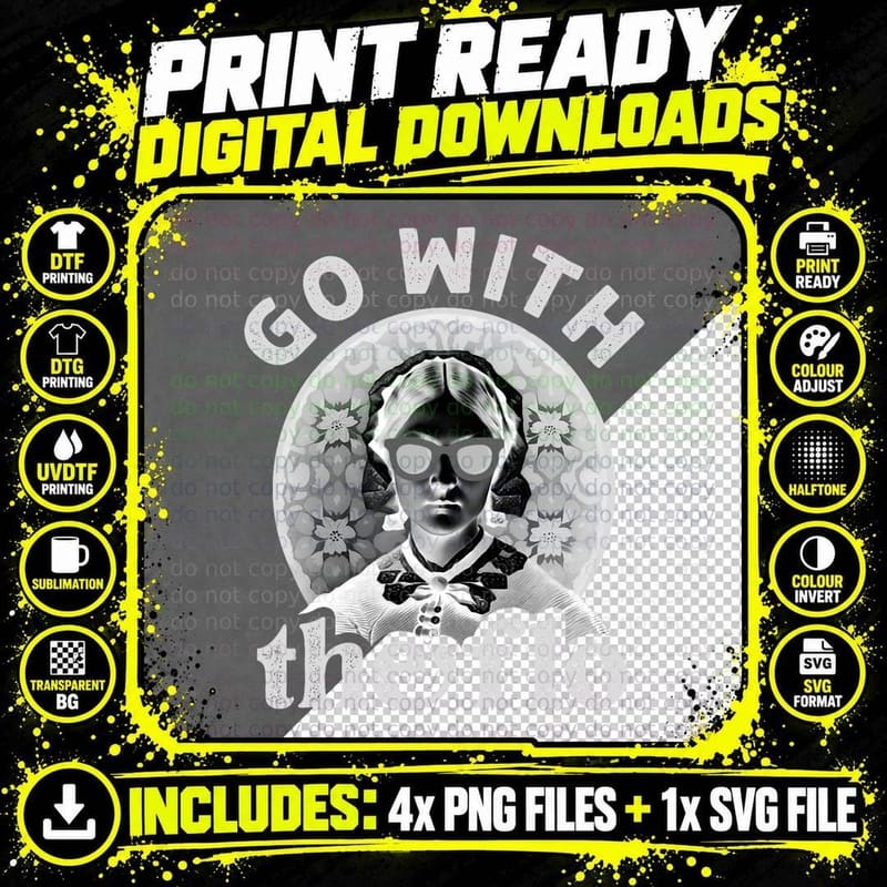 History Nurse Florence Nightingale Go with the Flo Png SVG Digital Bundle