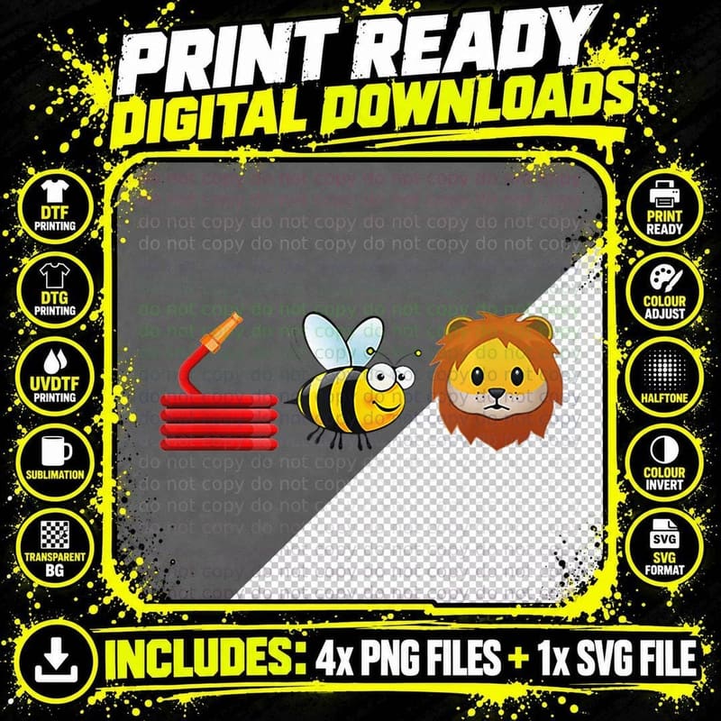 Hose Bee Lion T-Shirt I Am a Firefighter T-Shirt Png SVG Digital Bundle