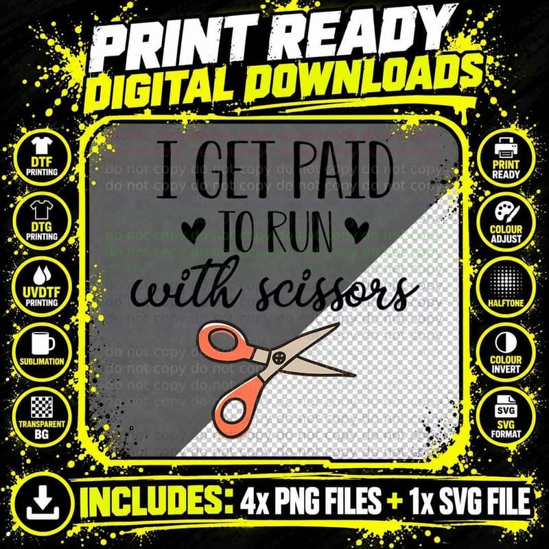 I Get Paid to Run with Scissors Funny Trauma Nurse ICU Png SVG Digital Bundle