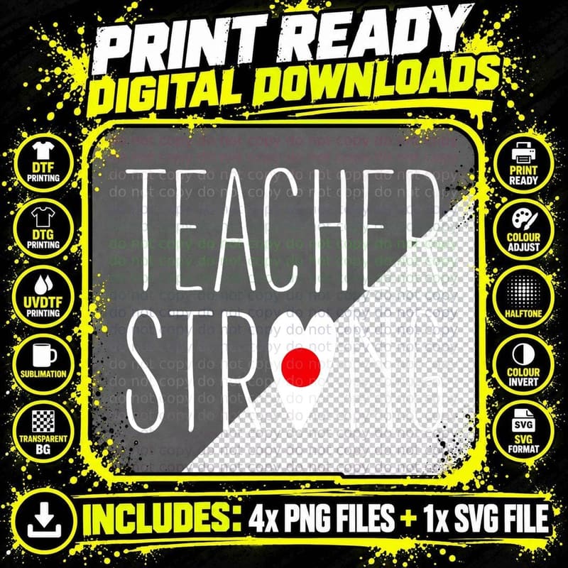 Japan Flag Teacher Strong 3 One Thankful Teacher Nurse Png SVG Digital Bundle
