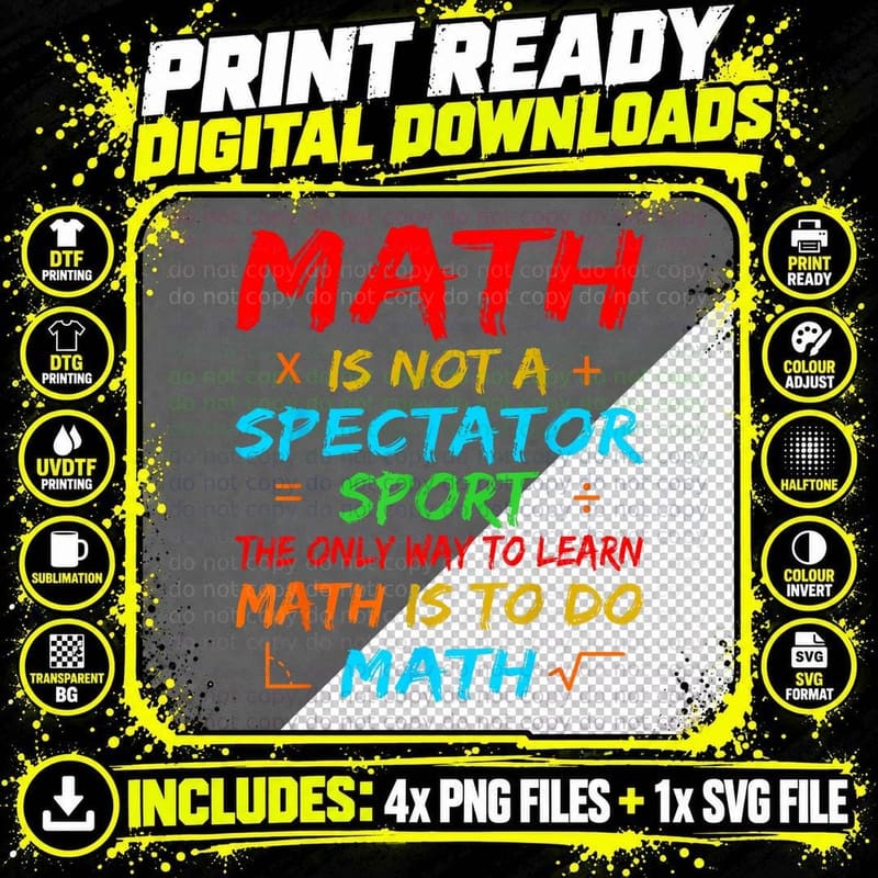 Learn Math Sport Mathematics Maths Teacher Student Png SVG Digital Bundle
