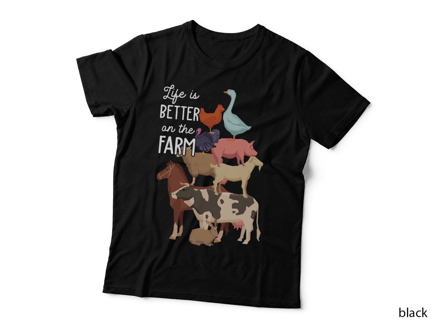 Life Is Better on the Farm Cute Animals Country Farmer T-Shirt
