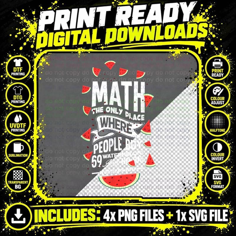 Math Mathematics Teacher - People Buy Watermelons T-Shirt Png SVG Digital Bundle