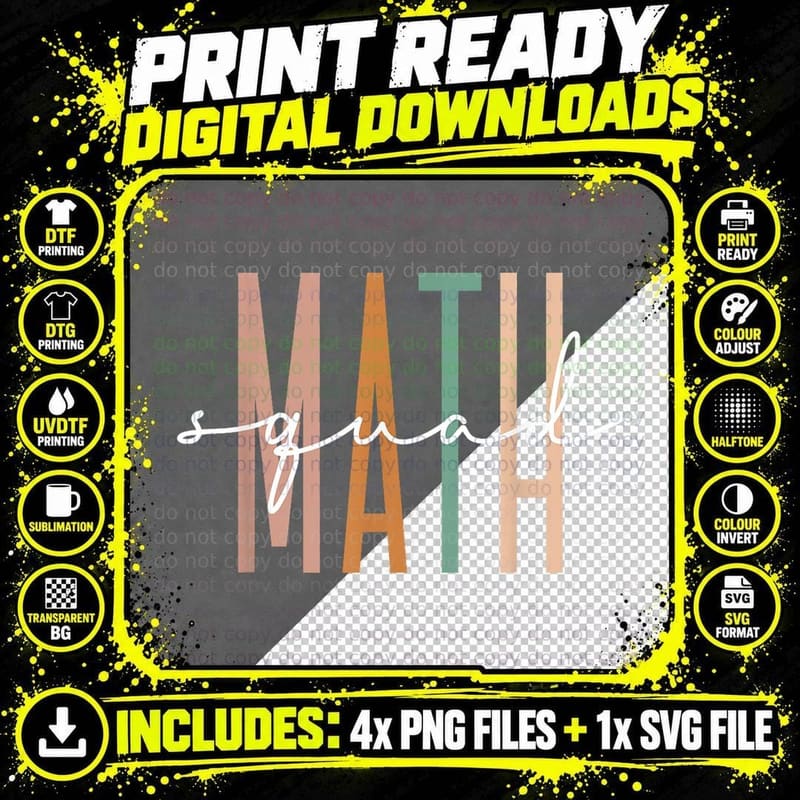 Math Squad Math Teacher Math Class Team Appreciation Png SVG Digital Bundle