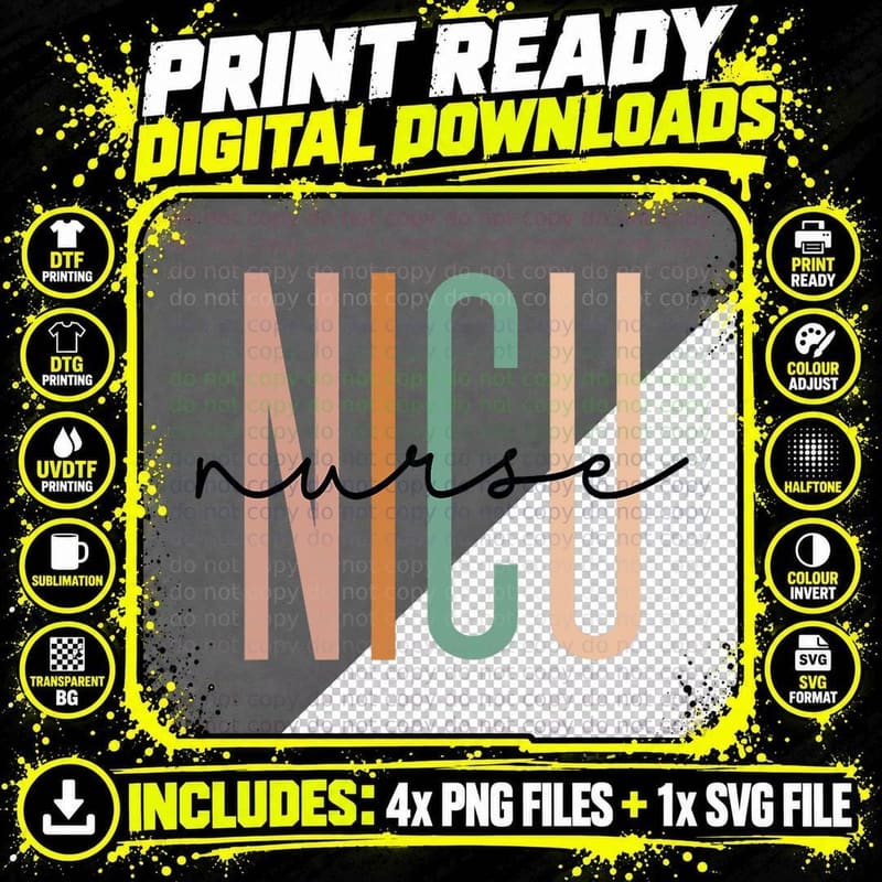 NICU Nurse Neonatal ICU Nurse Infant Care Specialist Png SVG Digital Bundle