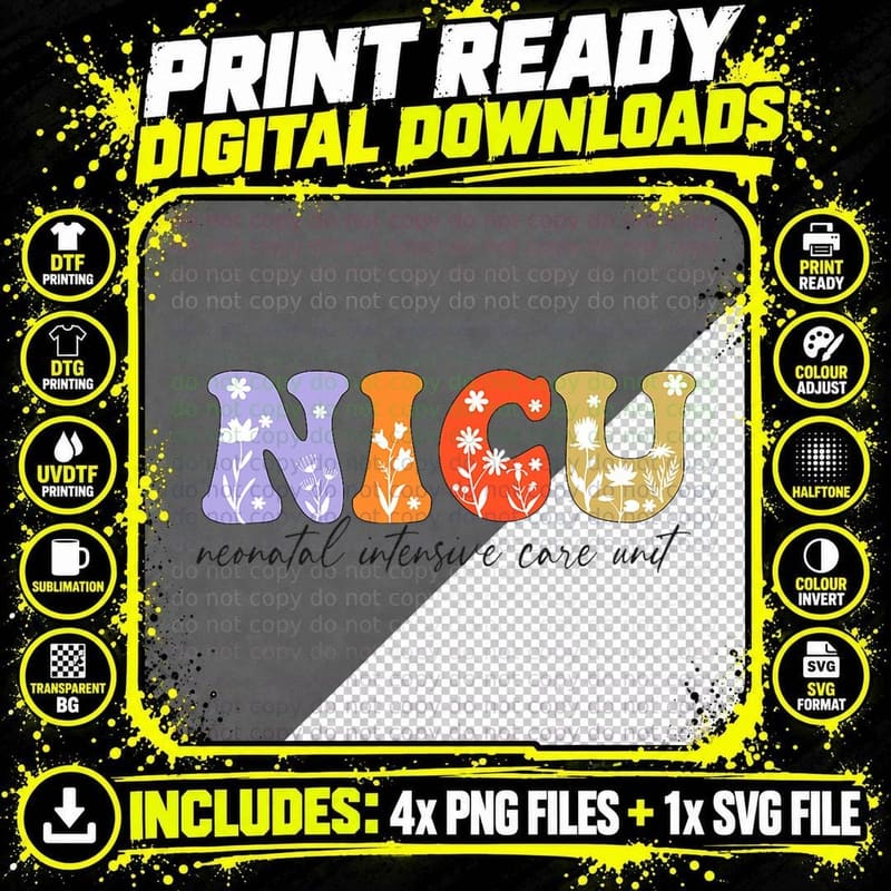 NICU Nurse Neonatal Intensive Care Unit T-Shirt Png SVG Digital Bundle