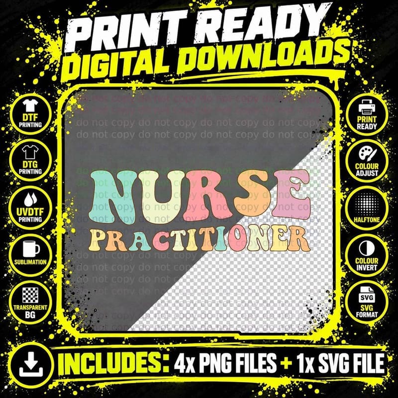 NP Nurse Practitioner Nurses Day T-Shirt Png SVG Digital Bundle