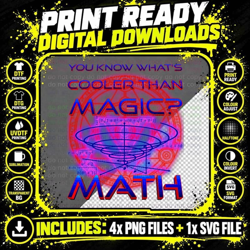 Nerdy You Know What's Cooler Than Magic Math Teacher Png SVG Digital Bundle