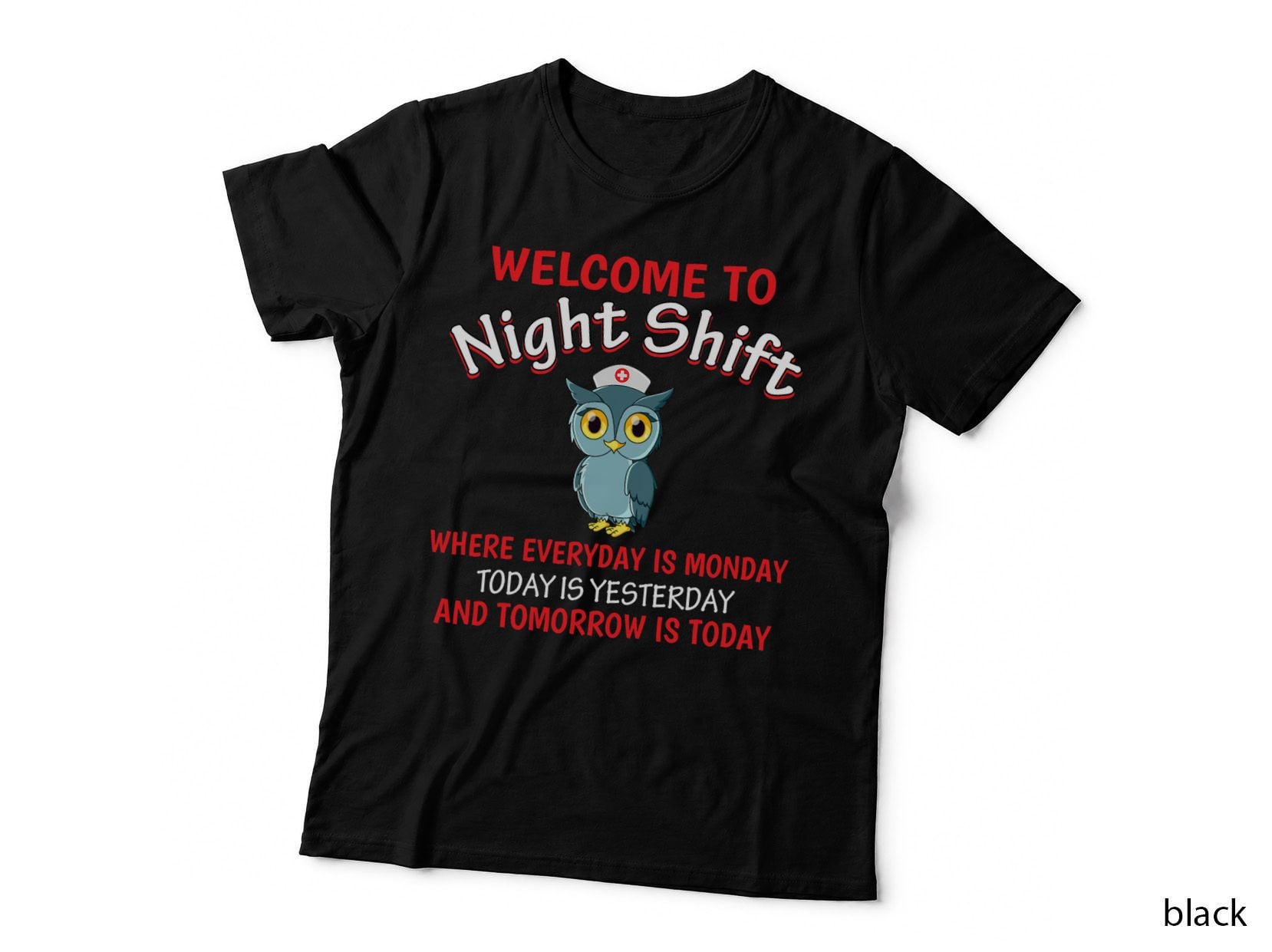 Night Shift Nurse Owls Funny Nursing RN LPN CNA Women T-Shirt