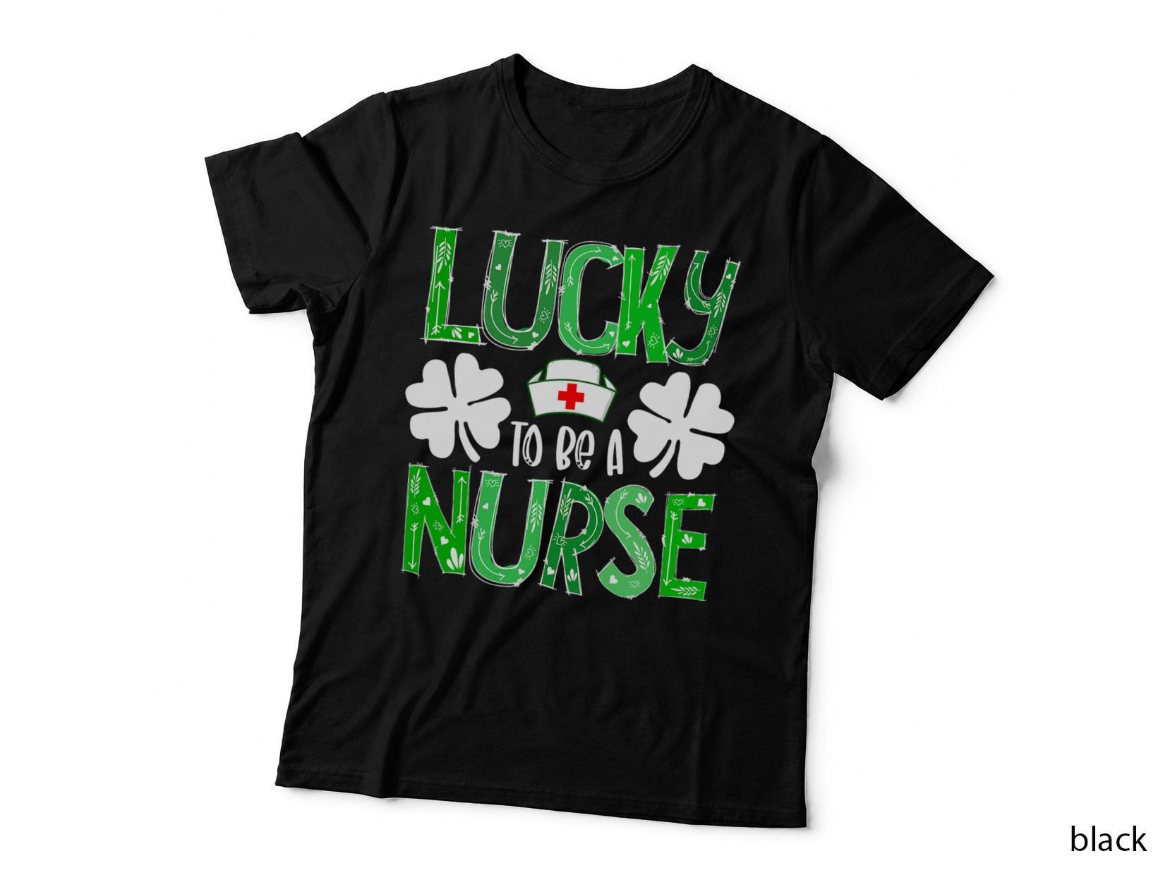 Nurse St Patrick's Day Lucky to Be a Nurse Shamrocks Plaid T-Shirt