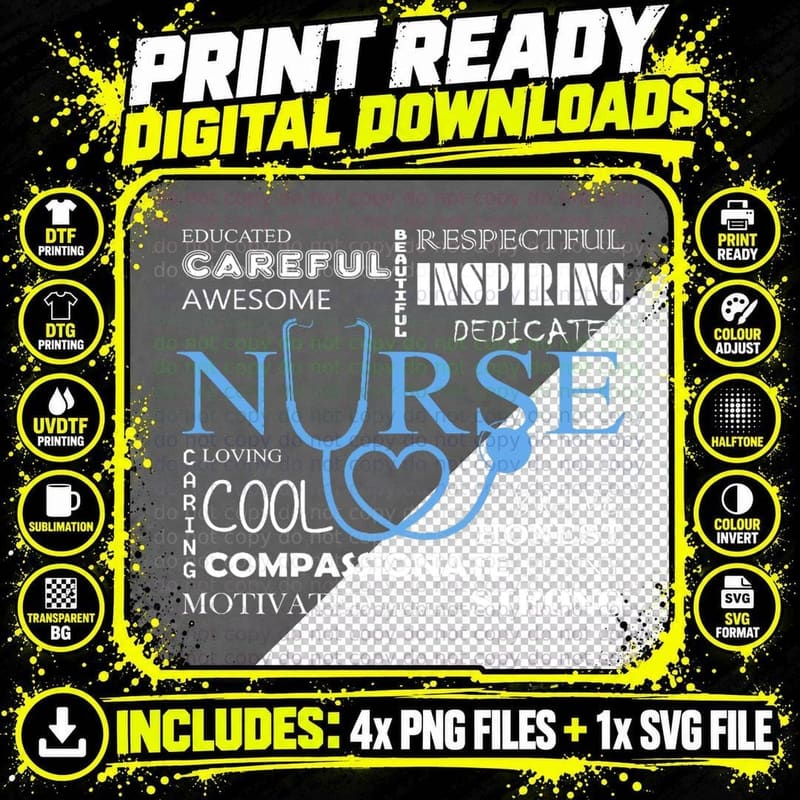 Nurse Tshirts for Women, Men - Funny Nurse Gift T-Shirt Png SVG Digital Bundle