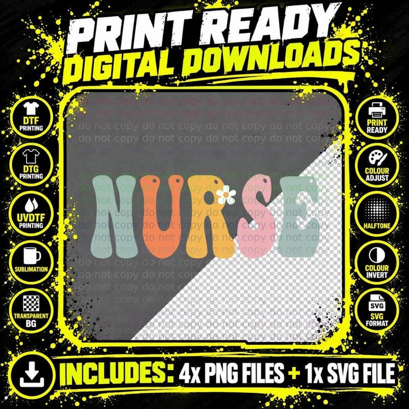 Nurse Week Retro Groovy Appreciation Day for Women for Png SVG Digital Bundle