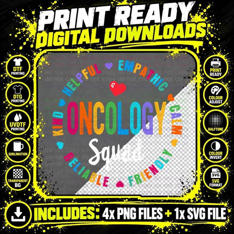 Oncology Nurse Oncology Squad Nursing Appreciation Week Png SVG Digital Bundle