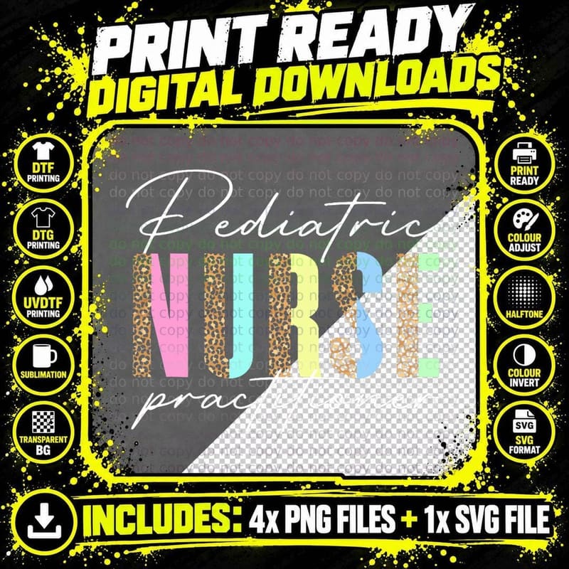 Pediatric Nurse Practitioner Pediatric Nurse PEDS T-Shirt Png SVG Digital Bundle