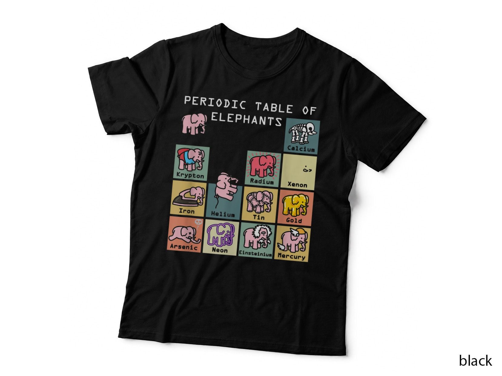 Periodic Table Science Club Biology Teacher Elephant Lover T-Shirt