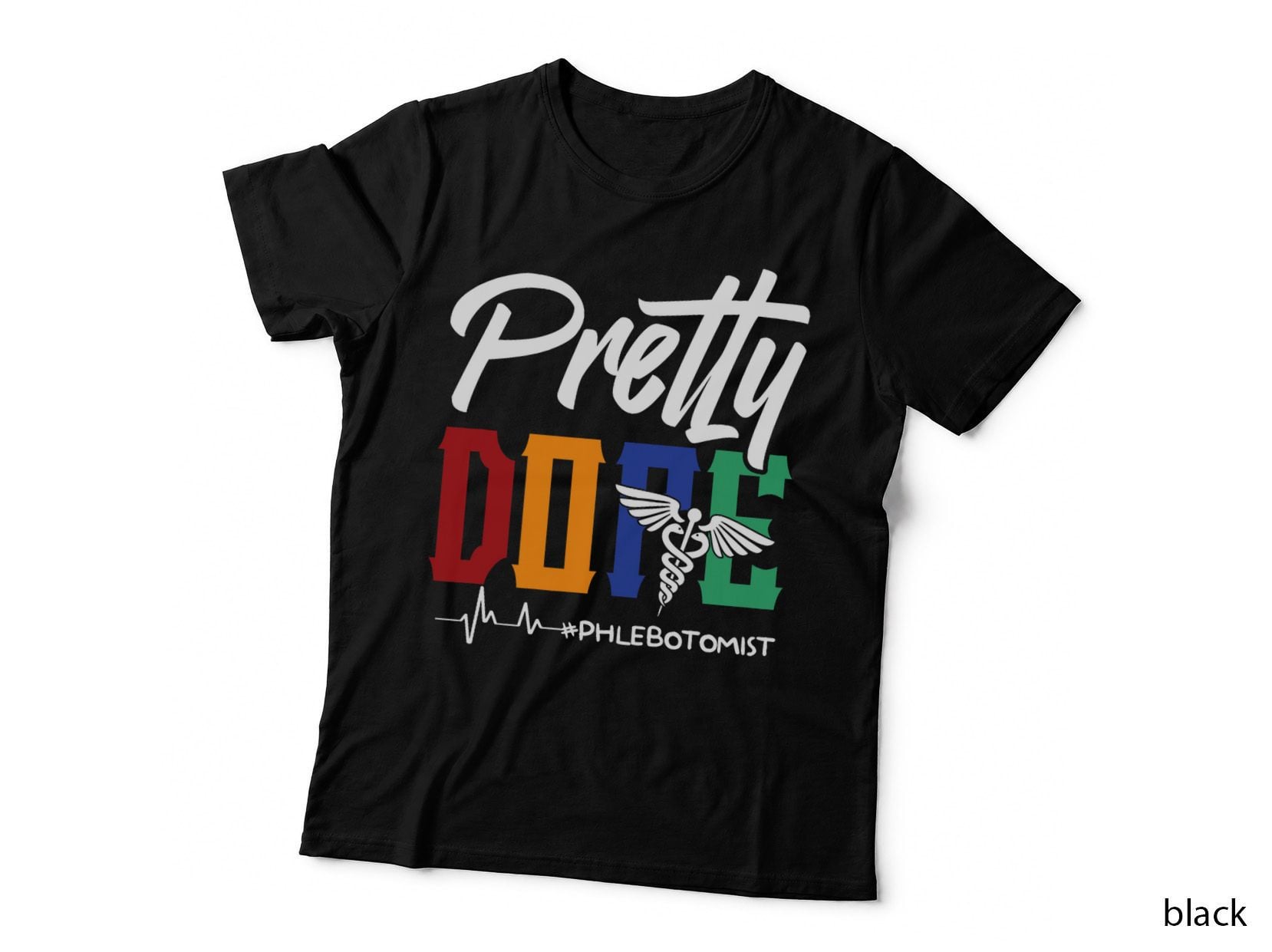 Phlebotomist Heartbeat Medical Nurse Syringe Lab Phlebotomy T-Shirt