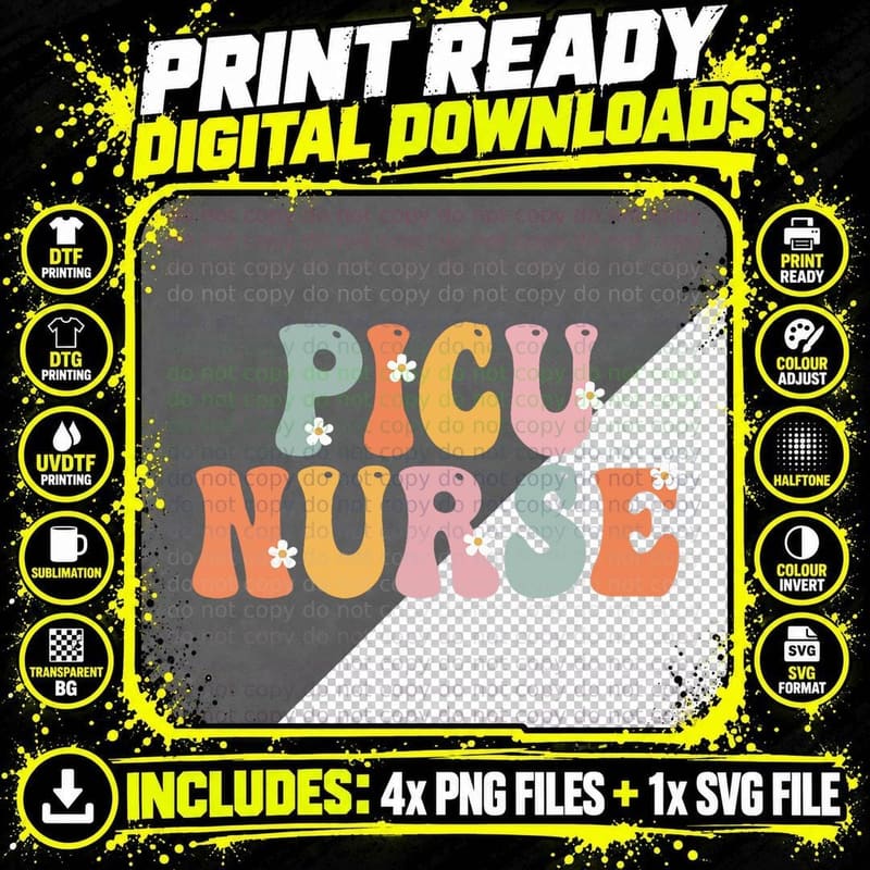 Picu Nurse Week Groovy Appreciation Day for Women for Png SVG Digital Bundle