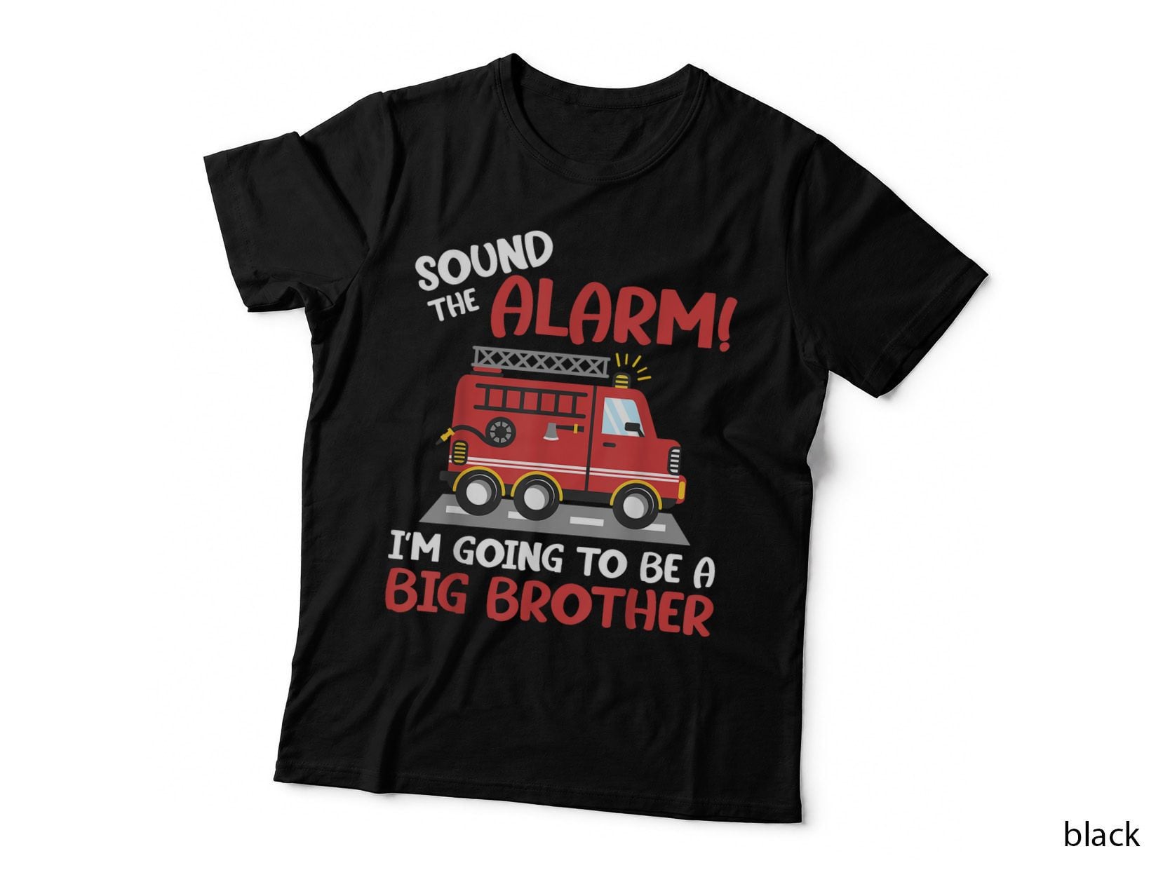 Promoted to Big Brother Firefighter Pregnant Family Matching T-Shirt