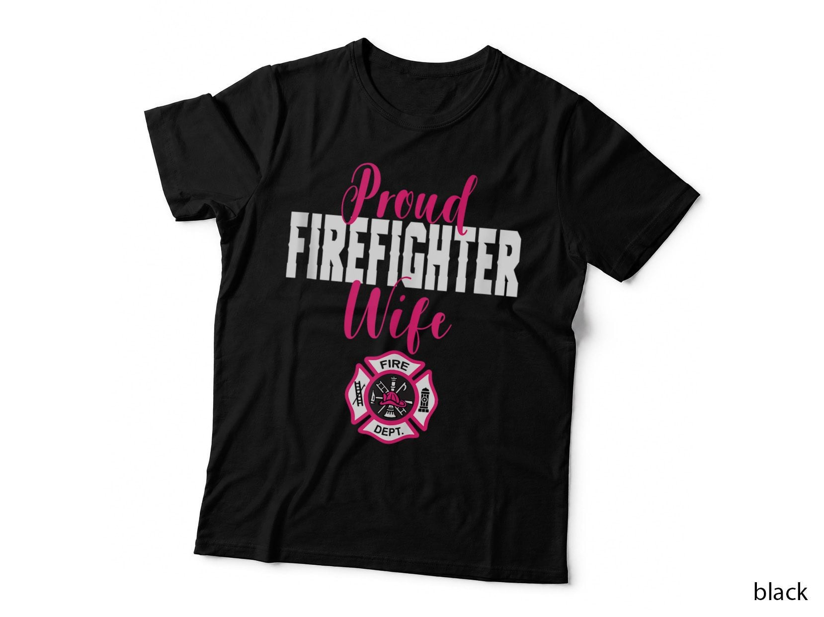 Proud Firefighter Wife Support Red Line Hero Fireman Fire Crew T-Shirt