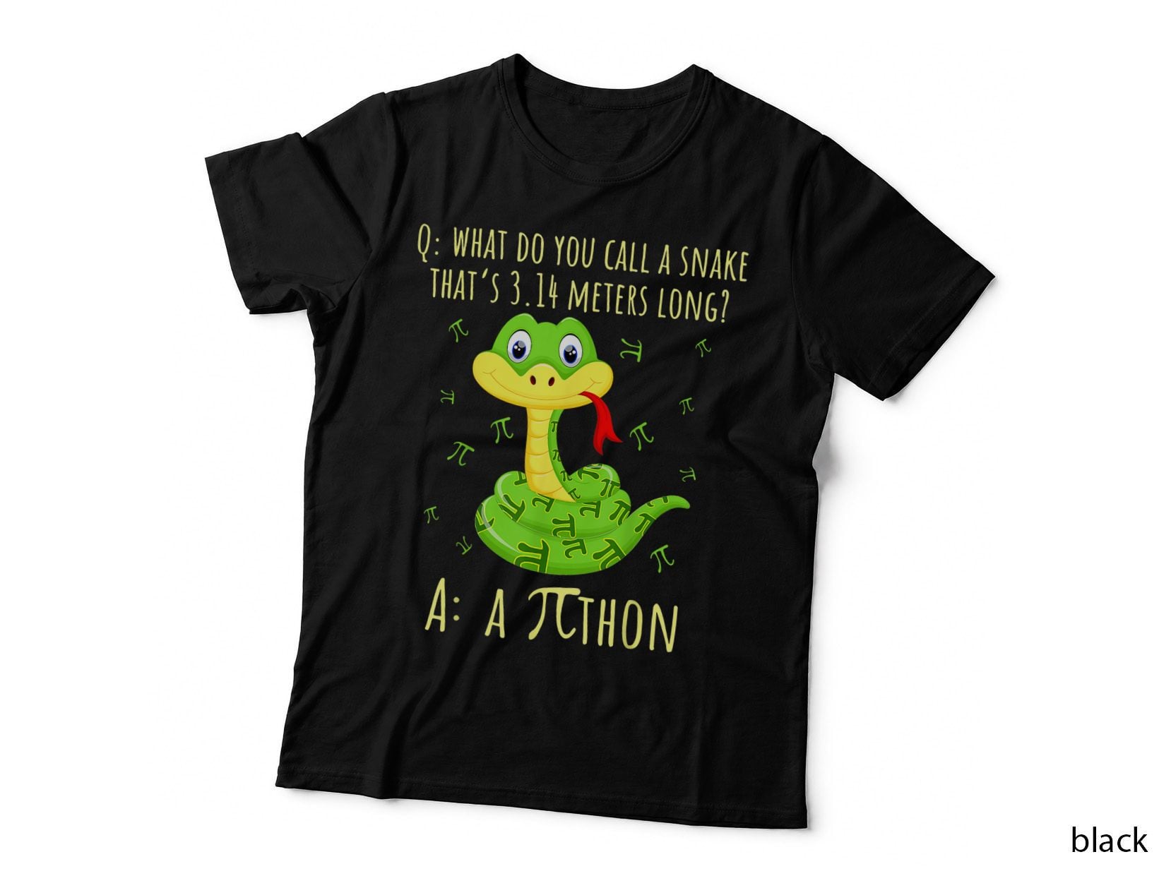 Python Pithon Pi Symbol Funny Math Teacher Pi Day T-Shirt