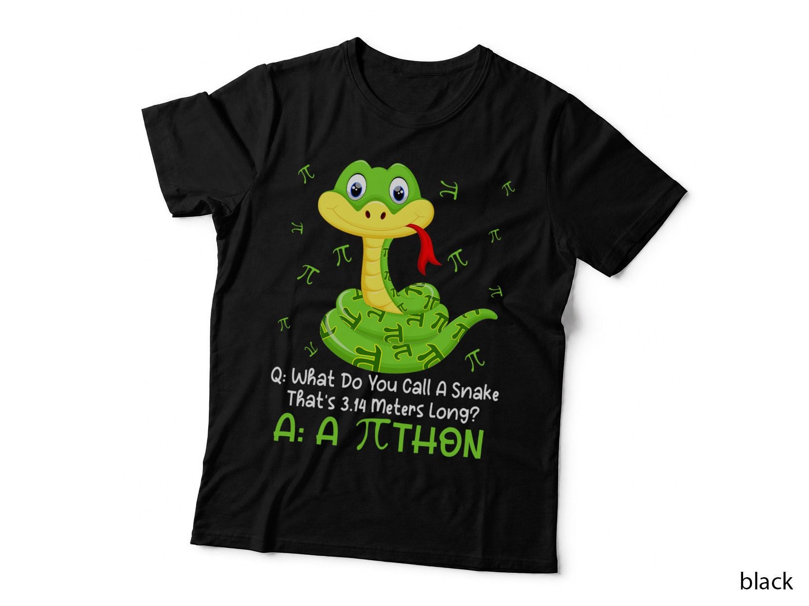 Python Pithon Pi Symbol Funny Math Teacher Pi T-Shirt