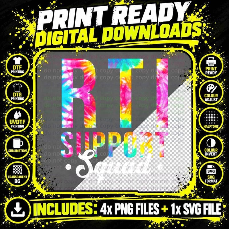 RTI Support Squad Intervention Teacher Reading Writing Png SVG Digital Bundle