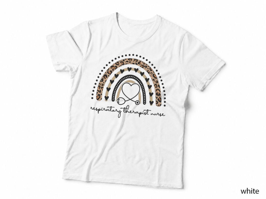 Rainbow Leopard Respiratory Therapist Nurse T-Shirt