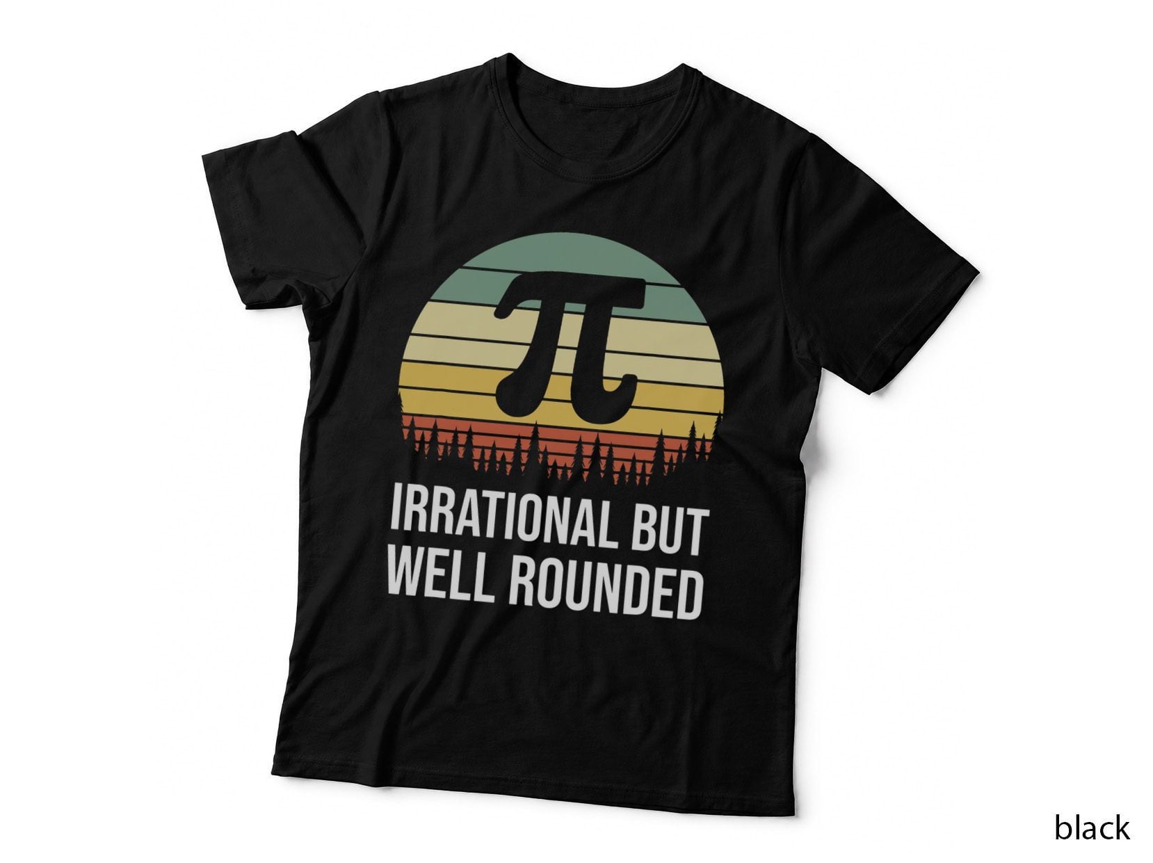 Retro Pi Day Irrational but Well Rounded Funny Math Teacher T-Shirt