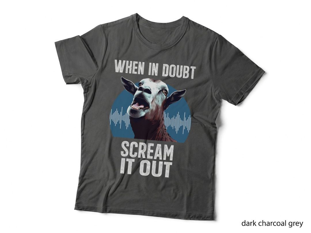 Screaming Goat Scream It Out Meme Face Goat Owner Farmer T-Shirt