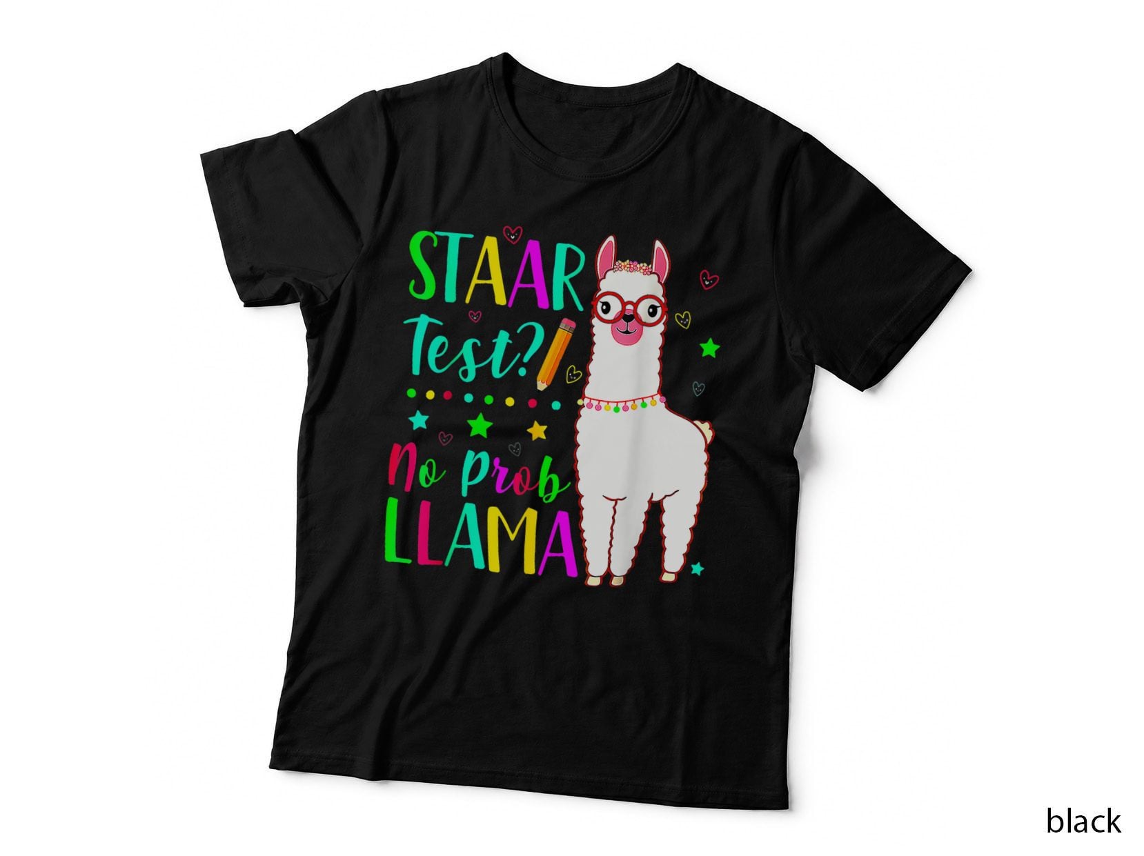 Staar No Prob Llama Teacher Exam Testing Test Day Kids T-Shirt