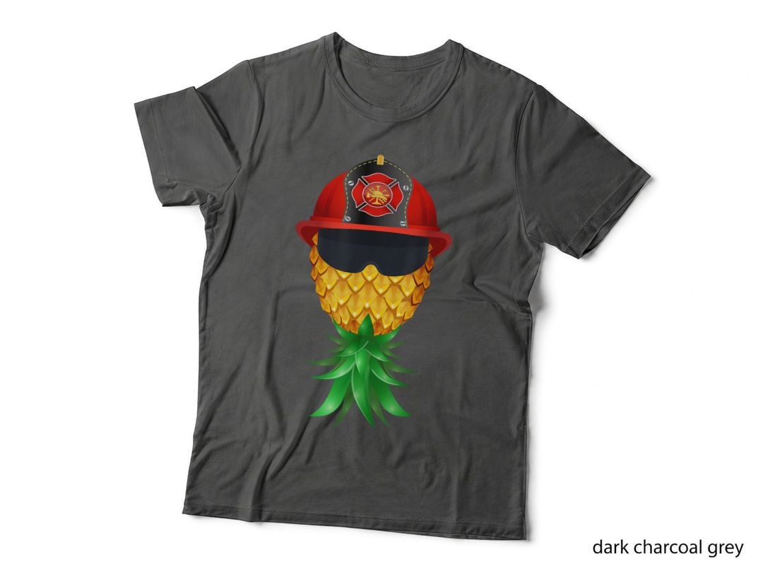 Swinger Upside Down Pineapple Firefighter Red Helmet T-Shirt