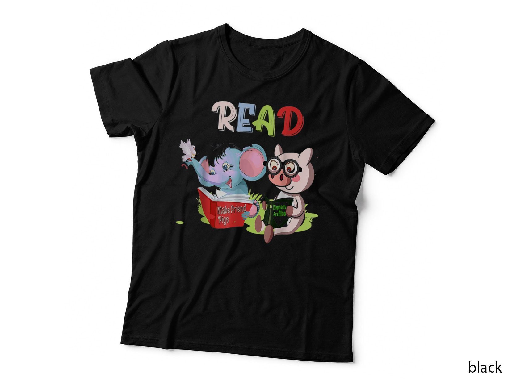 Teacher Library Read Book Club Piggie Elephant Pigeons Funny T-Shirt