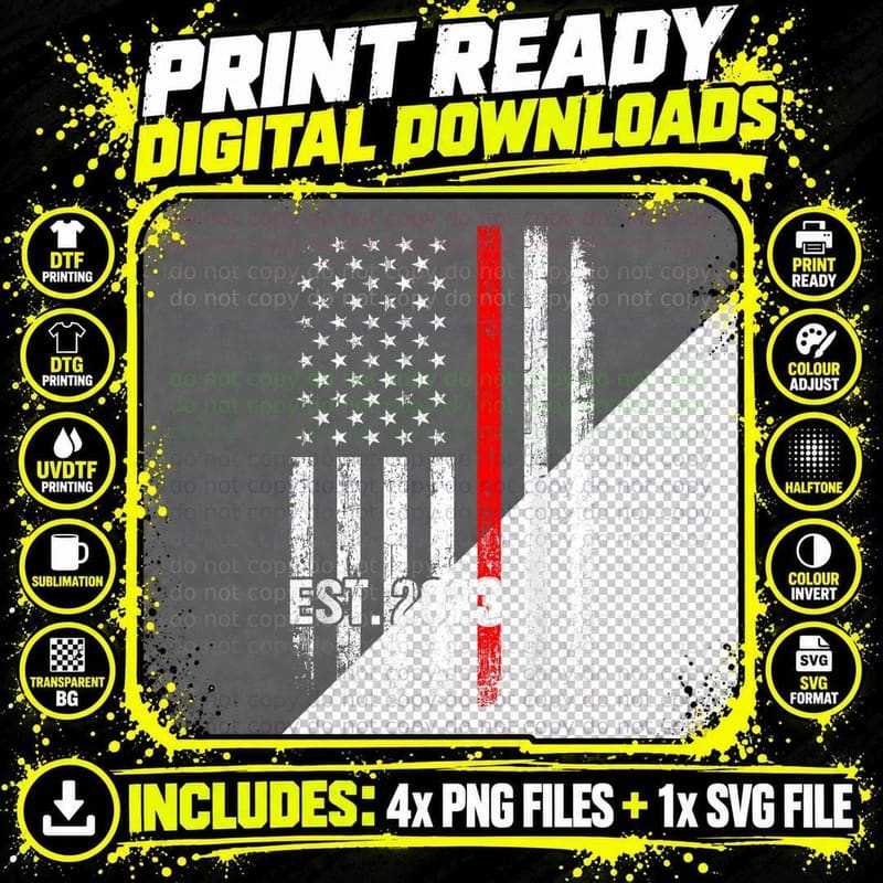 Thin Red Line Fire Academy 2023s Firefighter Graduation Png SVG Digital Bundle