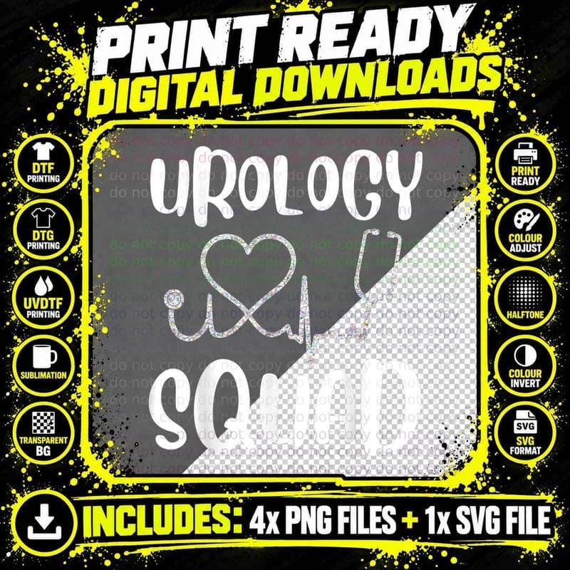 Urology Squad Funny Cute Urologist Nurse Doctor Gift Png SVG Digital Bundle