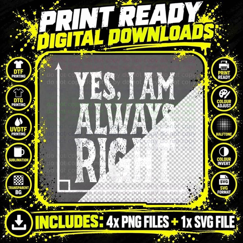Yes I'm Always Right Angle Funny Math Geometry Teacher Png SVG Digital Bundle
