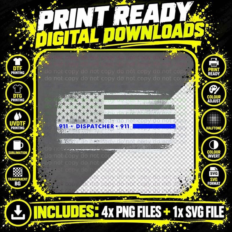 911 Dispatcher EMS EMT Police Dispatchers Operators Png SVG Digital Bundle