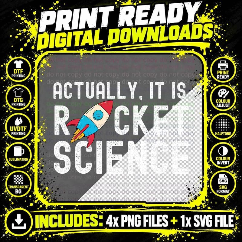 Actually It Is Rocket Science Math Engineering Teacher Png SVG Digital Bundle