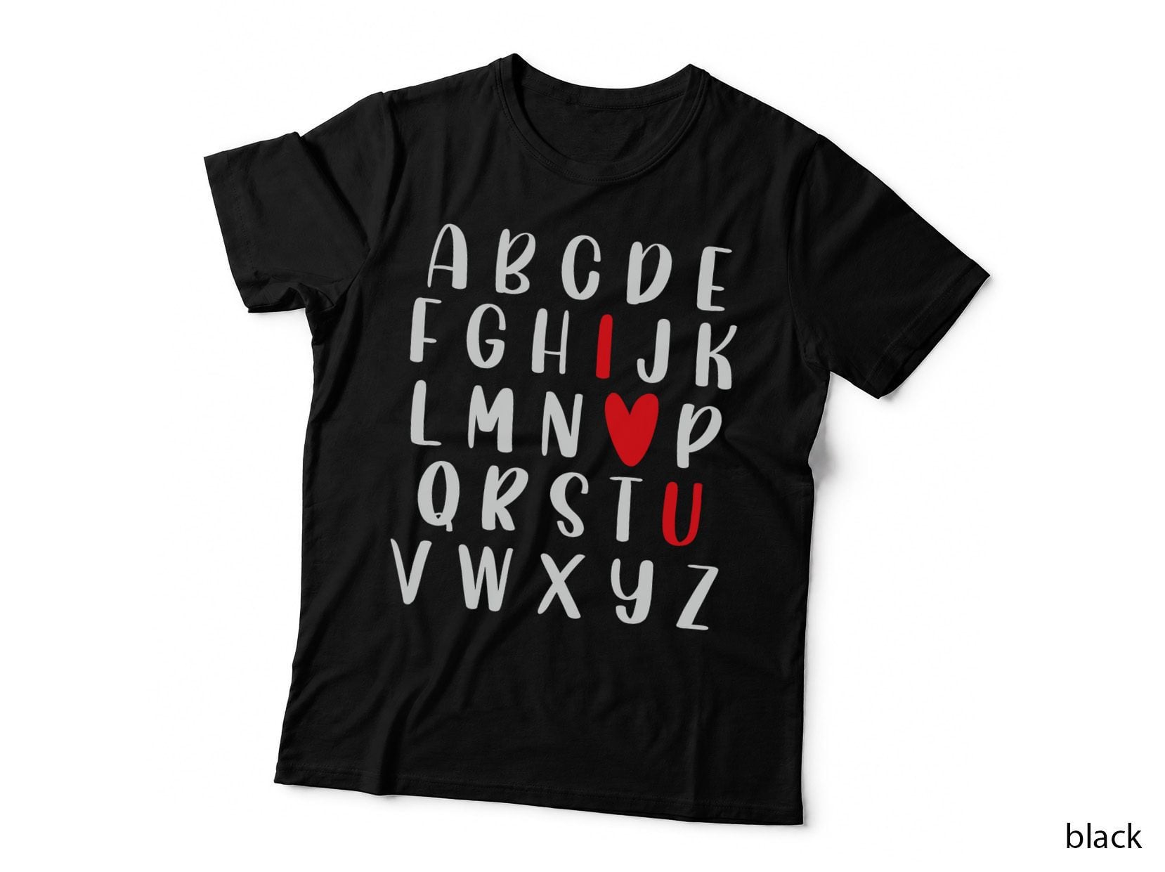 Alphabet ABC I Love You Valentines Day Funny English Teacher T-Shirt