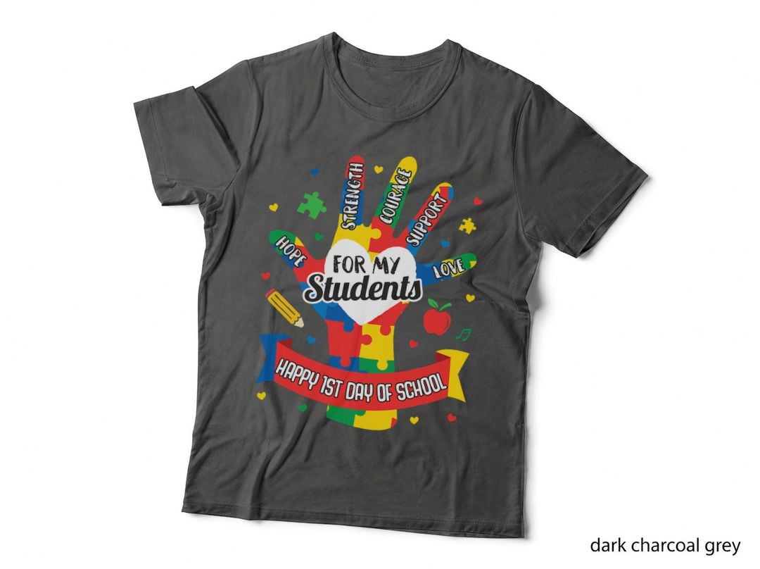 Autism Teacher Back to School, First Day Gift Awareness 1st T-Shirt