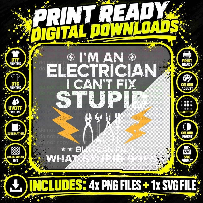 Best Electrician Art Men Women Electrical Engineer Tools Png SVG Digital Bundle