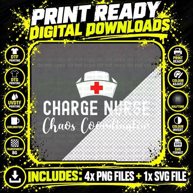 Chaos Coordinator, Nurse Life Funny Charge, Nurse T-Shirt Png SVG Digital Bundle
