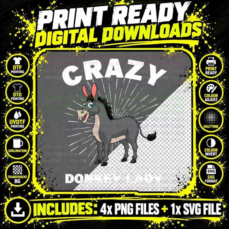 Cool Donkey Lovers for Women Girls Donkey Lady Zoo Png SVG Digital Bundle