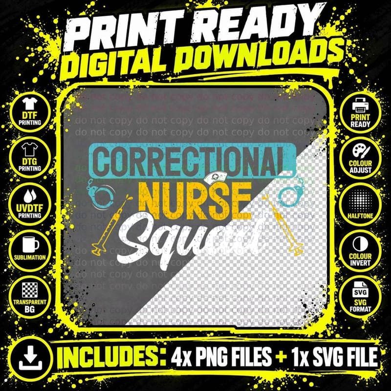 Correctional Nurse Life Jail Prison Corrections Nursing Png SVG Digital Bundle