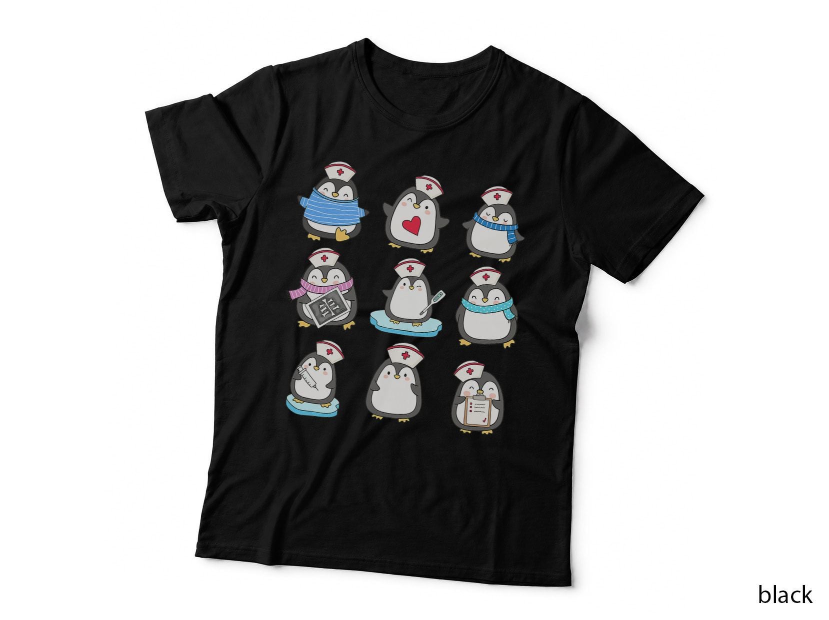 Cute Penguin Er Ed Icu Nurse Pediatrics T-Shirt