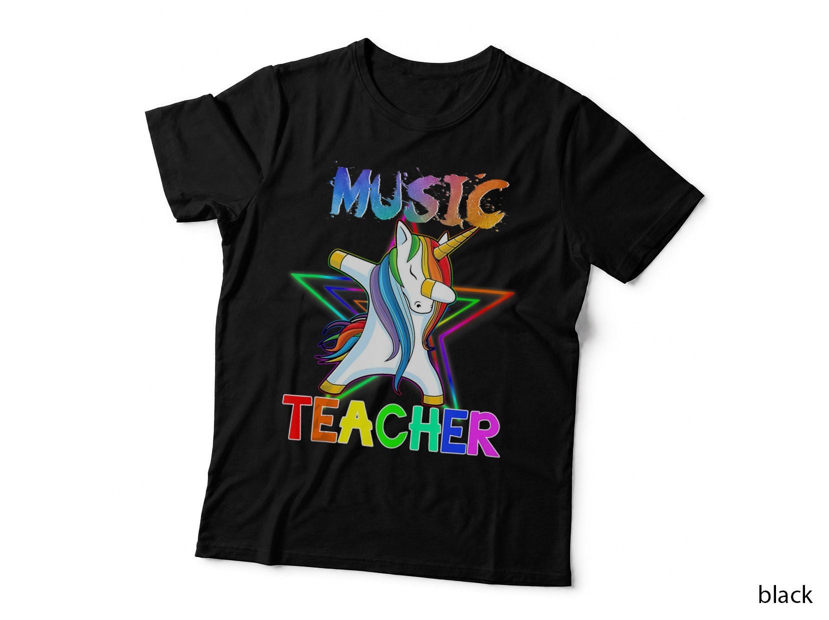 Dabbing Unicorn Music Teacher T Girls Kids Women Top T-Shirt